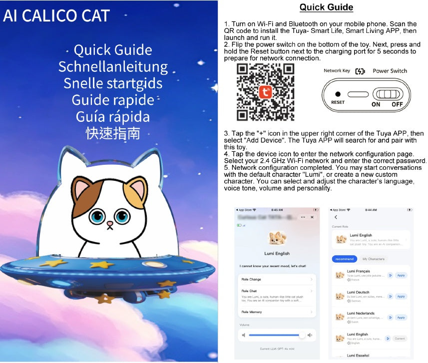 Lumi Calico Cat - Interactive Learning Companion Robot